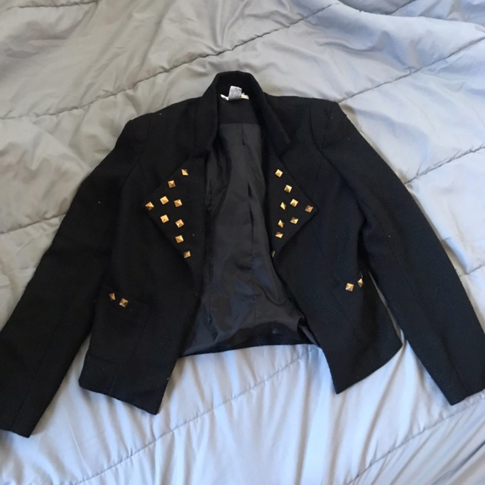 Black short jacket with gold spikes